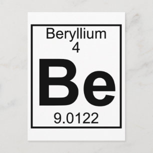 Element 004 - Be - Beryllium (vollständig) Postkarte