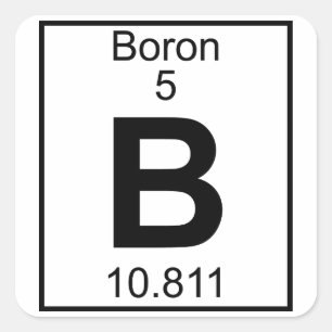 Element 005 - B - Boron (Vollständig) Quadratischer Aufkleber