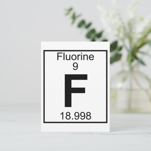 Element 009 - F - Fluor (vollständig) Postkarte (Stehend Vorderseite)