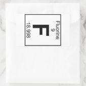Element 009 - F - Fluor (vollständig) Rechteckiger Aufkleber (Tasche)