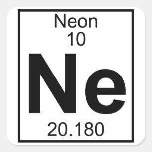 Element 010 - Ne - Neon (Full) Quadratischer Aufkleber