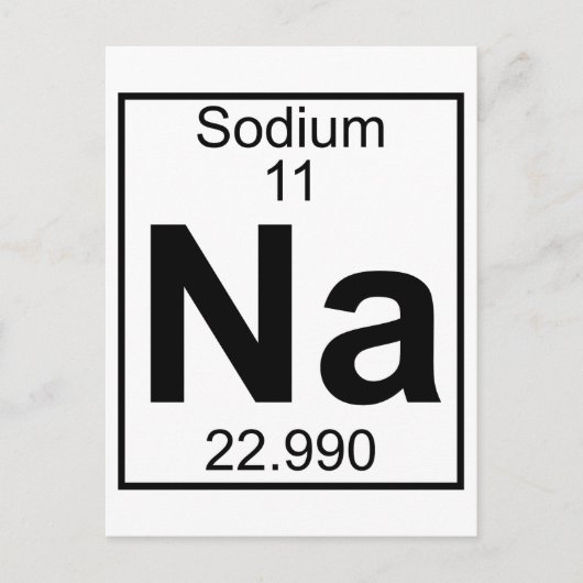Element 011 - Na - Natrium (vollständig) Postkarte (Vorderseite)