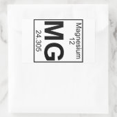 Element 012 - mg - Magnesium (vollständig) Rechteckiger Aufkleber (Tasche)