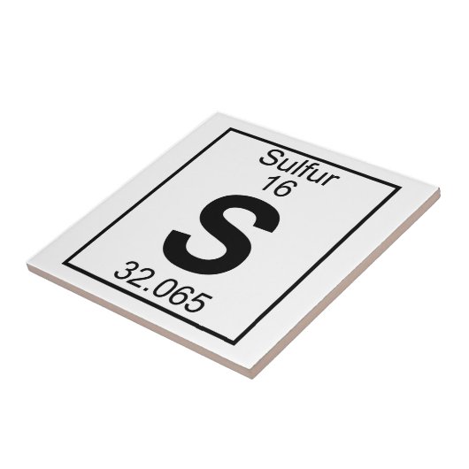 Element 016 - S - Schwefel (voll) Fliese (Seite)