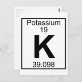 Element 019 - K - Kalium (vollständig) Postkarte (Vorne/Hinten)