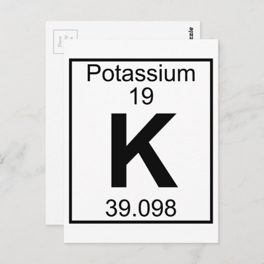 Element 019 - K - Kalium (vollständig) Postkarte (Vorne/Hinten)