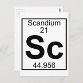 Element 021 - SC - Scandium (vollständig) Postkarte (Vorne/Hinten)