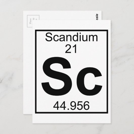 Element 021 - SC - Scandium (vollständig) Postkarte (Vorne/Hinten)