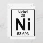 Element 028 - Ni - Nickel (vollständig) Postkarte (Vorne/Hinten)