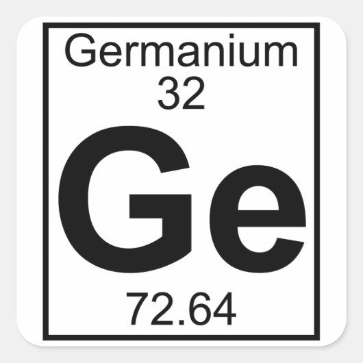 Element 032 - Ge - Germanium (vollständig) Quadratischer Aufkleber (Vorderseite)