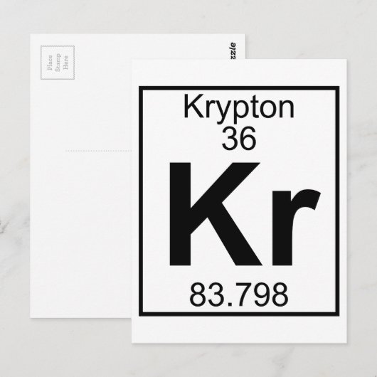 Element 036 - Kr - Krypton (Voll) Postkarte (Vorne/Hinten)