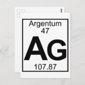 Element 047 - Ag - Argentum (Voll) Postkarte (Vorne/Hinten)