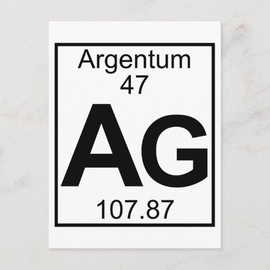 Element 047 - Ag - Argentum (Voll) Postkarte (Vorderseite)