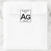 Element 047 - Ag - Argentum (Voll) Quadratischer Aufkleber (Tasche)
