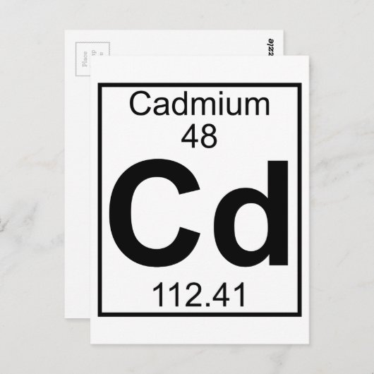 Element 048 - Cd - Cadmium (vollständig) Postkarte (Vorne/Hinten)