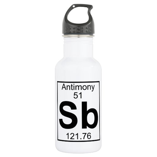 Element 051 - Sb - Antimon (voll) Edelstahlflasche (Vorderseite)