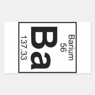 Element 056 - Ba - Barium (Voll) Rechteckiger Aufkleber