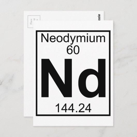 Element 060 - Nd - Neodymium (vollständig) Postkarte (Vorne/Hinten)