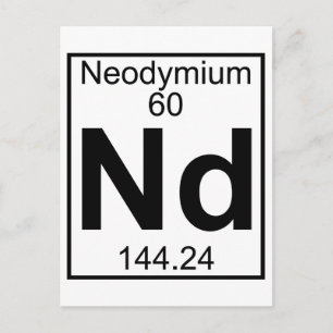 Element 060 - Nd - Neodymium (vollständig) Postkarte