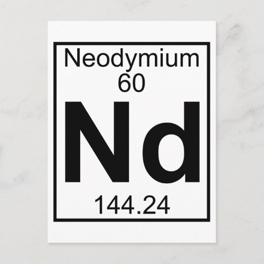 Element 060 - Nd - Neodymium (vollständig) Postkarte (Vorderseite)