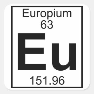 Element 063 - Eu - Europium (voll) Quadratischer Aufkleber