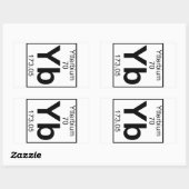 Element 070 - Yb - Ytterbium (Voll) Rechteckiger Aufkleber (Blatt)