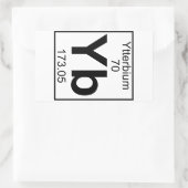 Element 070 - Yb - Ytterbium (Voll) Rechteckiger Aufkleber (Tasche)