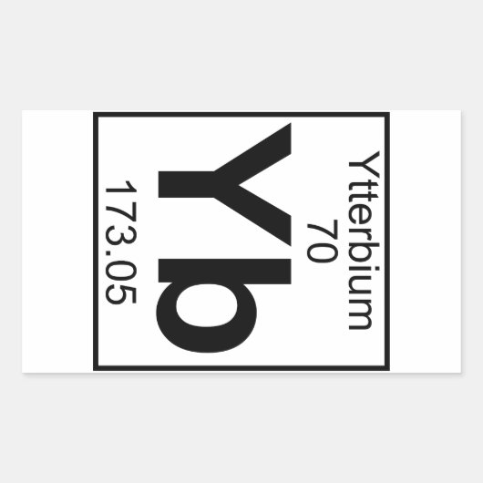 Element 070 - Yb - Ytterbium (Voll) Rechteckiger Aufkleber (Vorderseite)