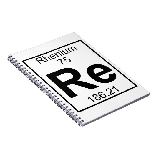 Element 075 - Re - Rhenium (voll) Notizblock (Rechte Seite)