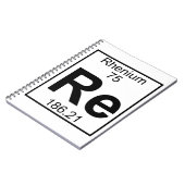 Element 075 - Re - Rhenium (voll) Notizblock (Linke Seite)