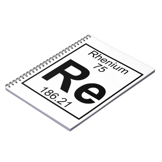 Element 075 - Re - Rhenium (voll) Notizblock (Linke Seite)