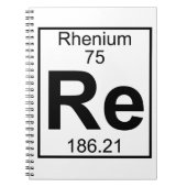 Element 075 - Re - Rhenium (voll) Notizblock (Vorderseite)