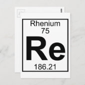 Element 075 - Re - Rhenium (vollständig) Postkarte (Vorne/Hinten)