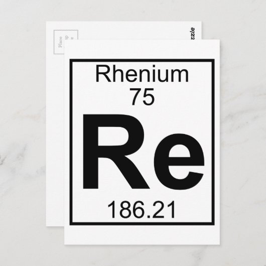 Element 075 - Re - Rhenium (vollständig) Postkarte (Vorne/Hinten)