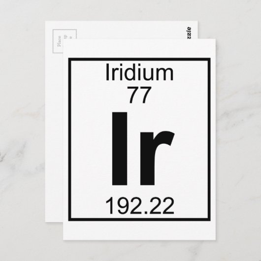 Element 077 - Ir - Iridium (Voll) Postkarte (Vorne/Hinten)
