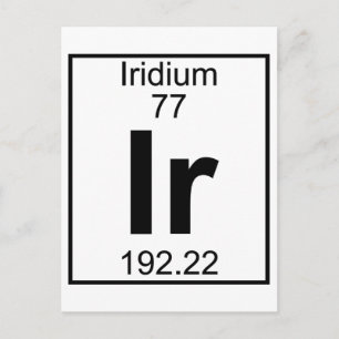 Element 077 - Ir - Iridium (Voll) Postkarte