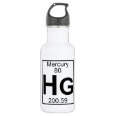 Element 080 - Hektogramme - Mercury (voll) Edelstahlflasche (Vorderseite)
