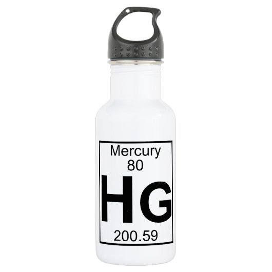 Element 080 - Hektogramme - Mercury (voll) Edelstahlflasche (Vorderseite)