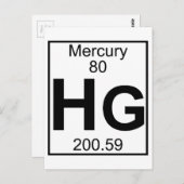 Element 080 - Hg - Quecksilber (vollständig) Postkarte (Vorne/Hinten)
