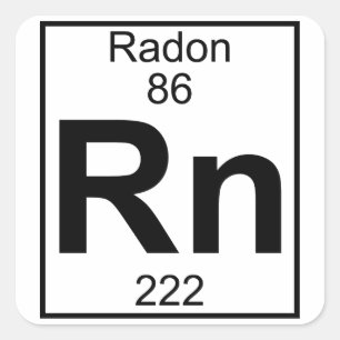 Element 086 - Rn - Radon (Voll) Quadratischer Aufkleber