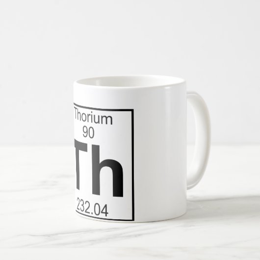 Element 090 - Th - Thorium (voll) Kaffeetasse (VorderseiteRechts)