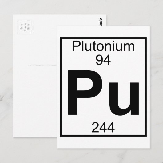 Element 094 - Pu - Plutonium (Voll) Postkarte (Vorne/Hinten)