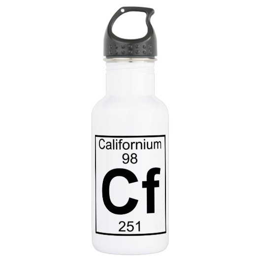 Element 098 - CF - Californium (voll) Edelstahlflasche (Vorderseite)