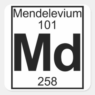Element 101 - Md - Mendelevium (Full) Quadratischer Aufkleber