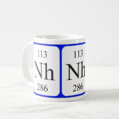 Element 113 weiße Tasse - Nihonium (Vorderseite Links)