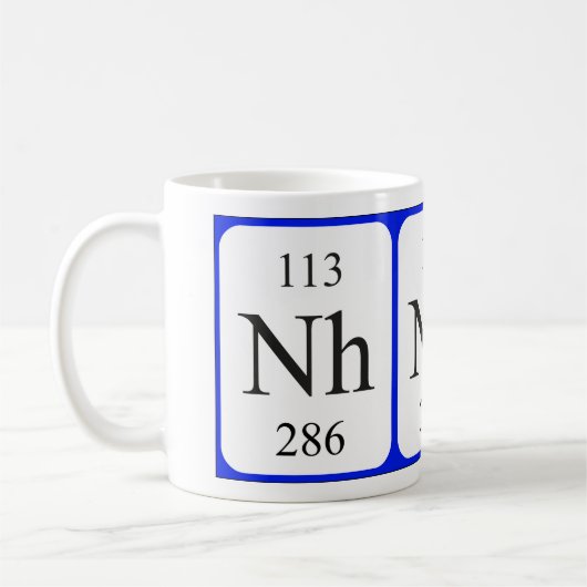 Element 113 weiße Tasse - Nihonium (Links)