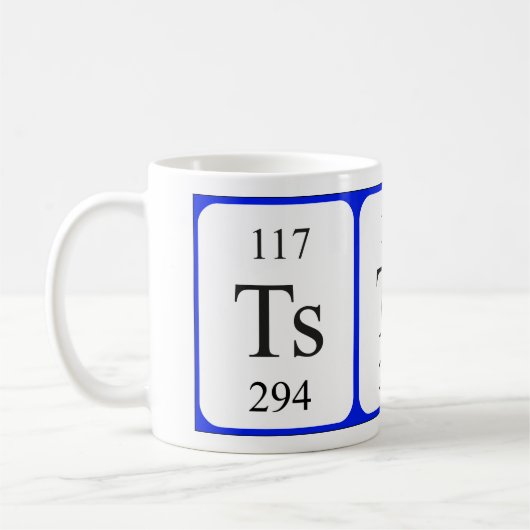 Element 117 weiße Tasse - Tennessine (Links)