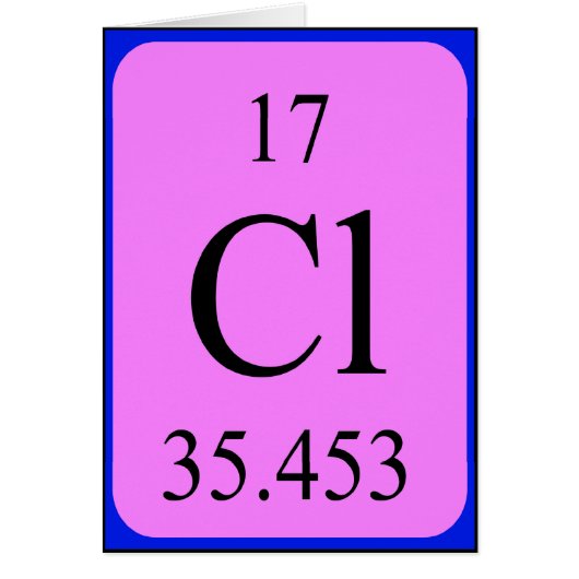 Element 17 Karte - Chlor (Vorne)