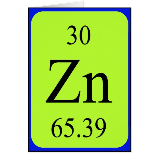 Element 30 Karte - Zink (Vorne)
