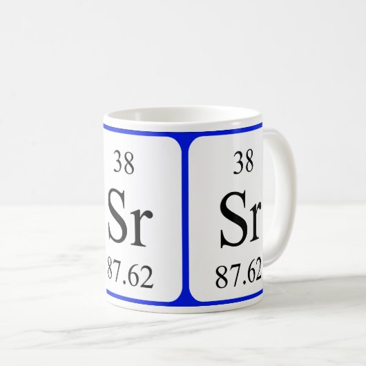 Element 38 weiße Tasse - Strontium (VorderseiteRechts)